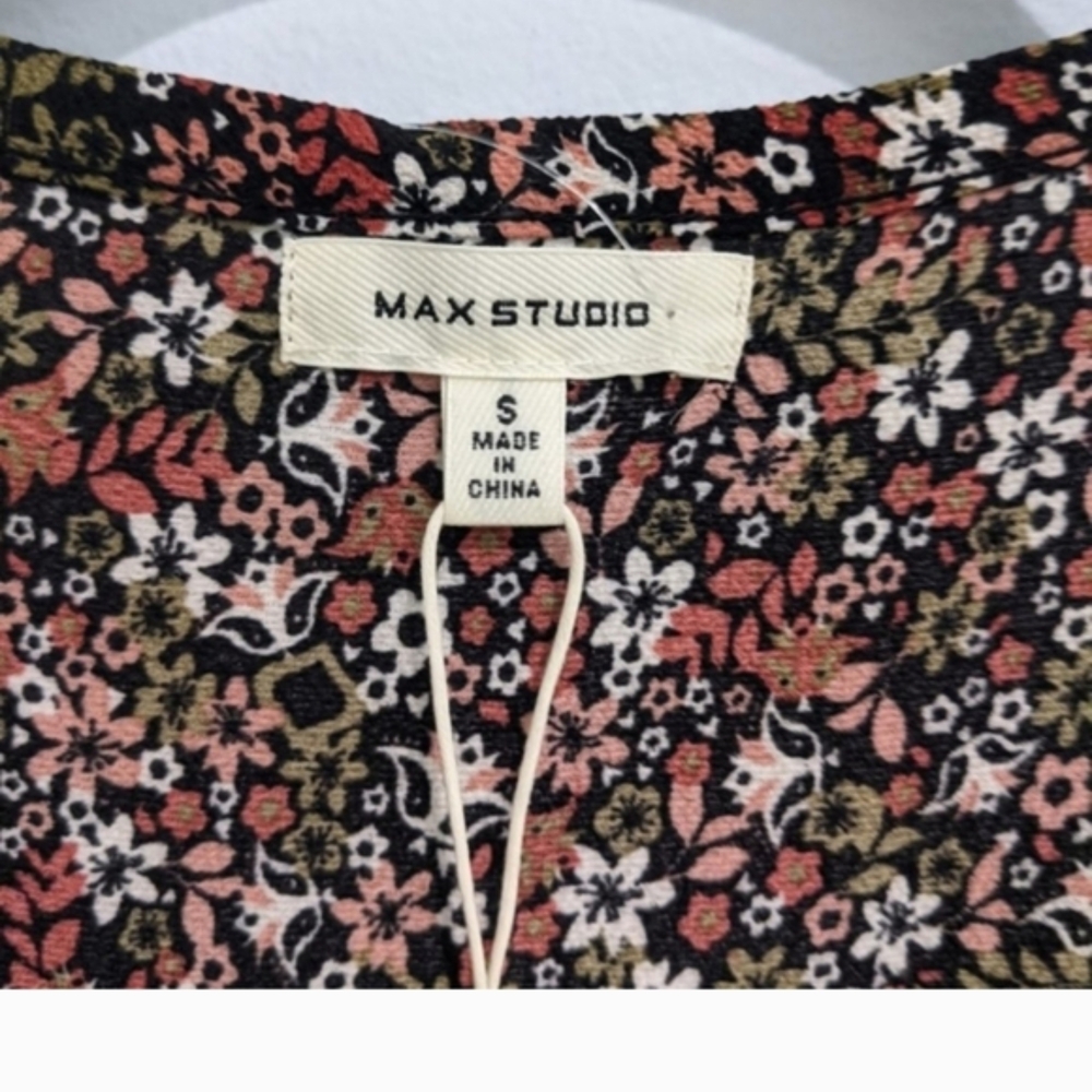 Max Studio Boho Floral Print Long Sleeve Top Cottagecore Size S* - Picture 8 of 16